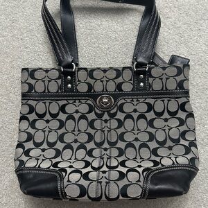 COACH Purse - Shoulder Purse - Black and Gray Medium Size